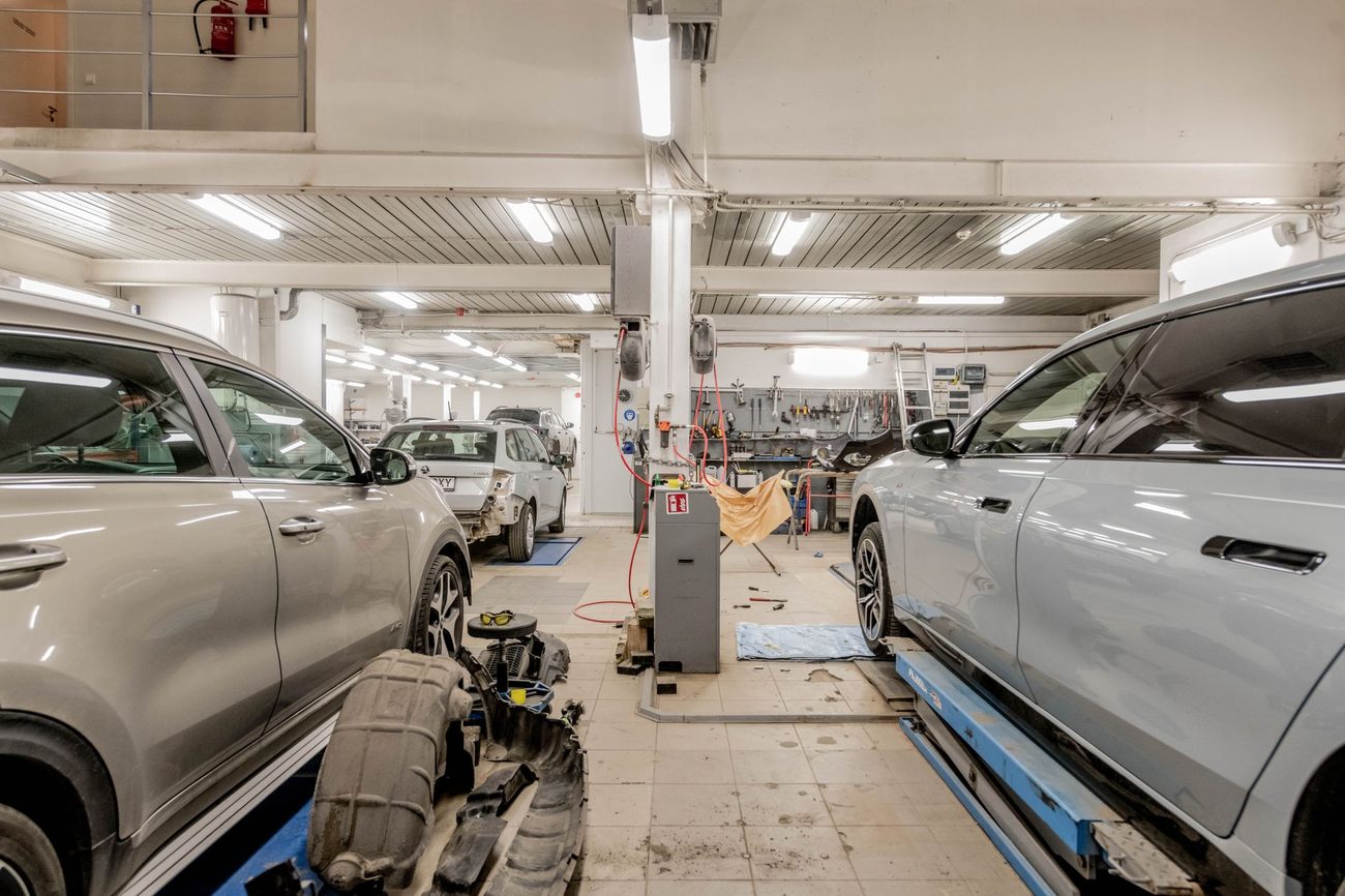 Inside the service floor